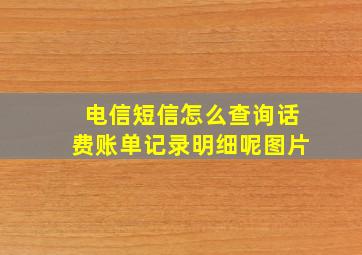 电信短信怎么查询话费账单记录明细呢图片