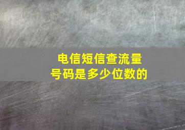 电信短信查流量号码是多少位数的