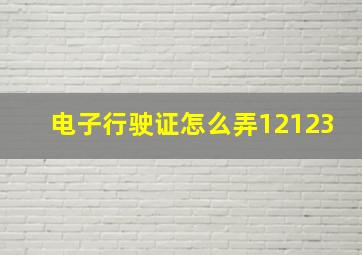 电子行驶证怎么弄12123