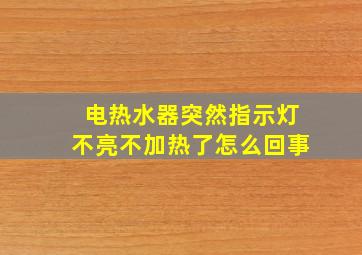 电热水器突然指示灯不亮不加热了怎么回事