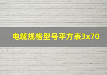 电缆规格型号平方表3x70