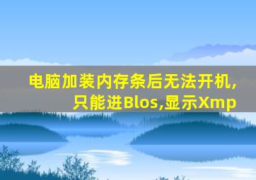 电脑加装内存条后无法开机,只能进Blos,显示Xmp