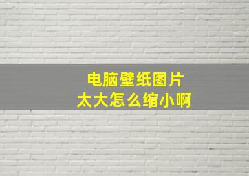 电脑壁纸图片太大怎么缩小啊