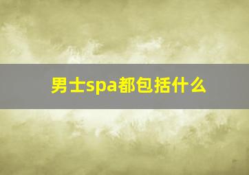 男士spa都包括什么