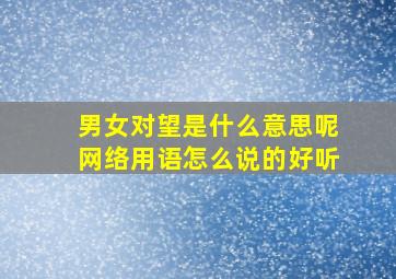 男女对望是什么意思呢网络用语怎么说的好听