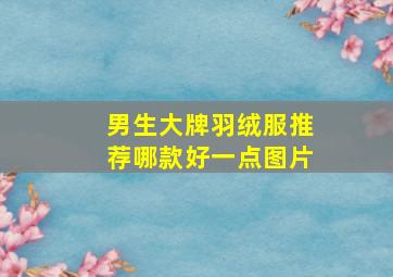 男生大牌羽绒服推荐哪款好一点图片