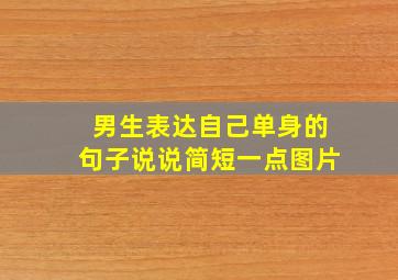 男生表达自己单身的句子说说简短一点图片