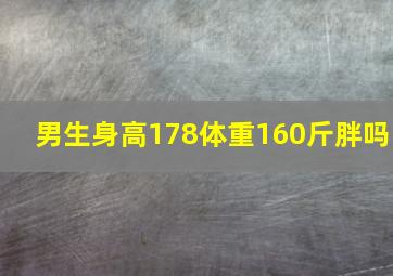 男生身高178体重160斤胖吗