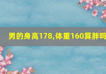 男的身高178,体重160算胖吗