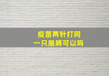 疫苗两针打同一只胳膊可以吗