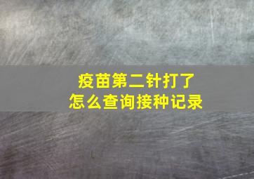 疫苗第二针打了怎么查询接种记录