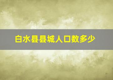 白水县县城人口数多少