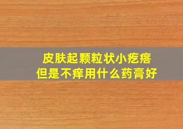 皮肤起颗粒状小疙瘩但是不痒用什么药膏好