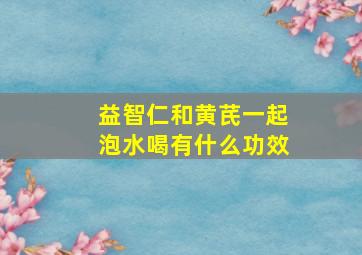 益智仁和黄芪一起泡水喝有什么功效