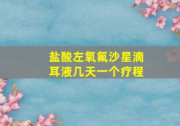 盐酸左氧氟沙星滴耳液几天一个疗程