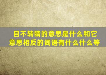 目不转睛的意思是什么和它意思相反的词语有什么什么等