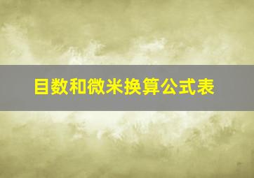 目数和微米换算公式表