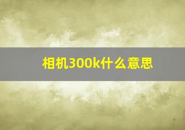 相机300k什么意思