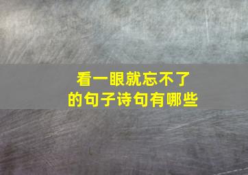 看一眼就忘不了的句子诗句有哪些