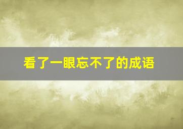 看了一眼忘不了的成语