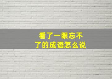 看了一眼忘不了的成语怎么说