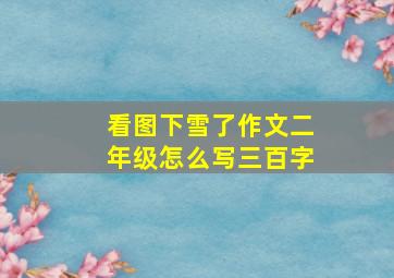 看图下雪了作文二年级怎么写三百字