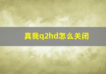 真我q2hd怎么关闭