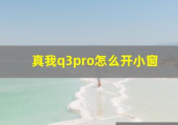 真我q3pro怎么开小窗