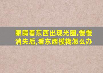 眼睛看东西出现光圈,慢慢消失后,看东西模糊怎么办