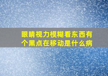 眼睛视力模糊看东西有个黑点在移动是什么病