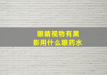 眼睛视物有黑影用什么眼药水