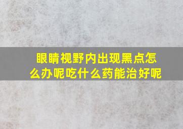 眼睛视野内出现黑点怎么办呢吃什么药能治好呢