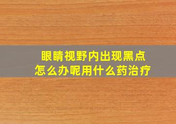 眼睛视野内出现黑点怎么办呢用什么药治疗