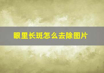 眼里长斑怎么去除图片