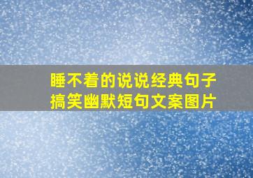 睡不着的说说经典句子搞笑幽默短句文案图片