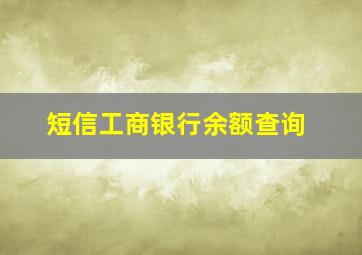 短信工商银行余额查询