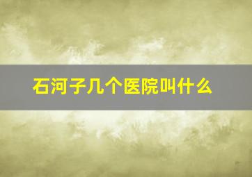 石河子几个医院叫什么