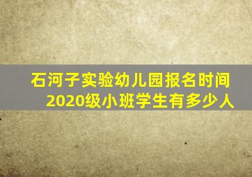 石河子实验幼儿园报名时间2020级小班学生有多少人