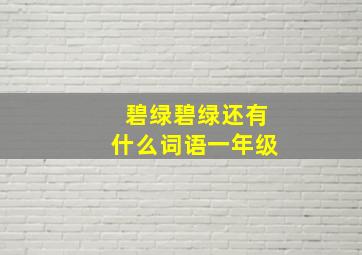 碧绿碧绿还有什么词语一年级