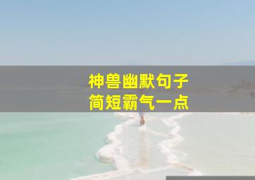 神兽幽默句子简短霸气一点