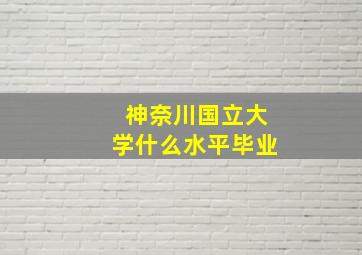 神奈川国立大学什么水平毕业