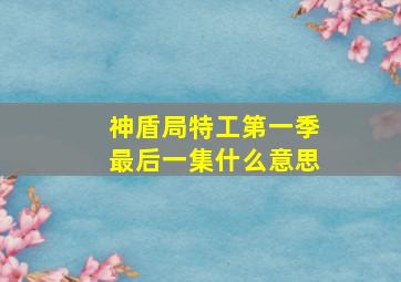 神盾局特工第一季最后一集什么意思