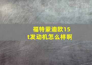 福特蒙迪欧15t发动机怎么样啊