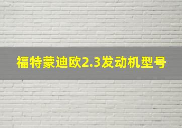 福特蒙迪欧2.3发动机型号