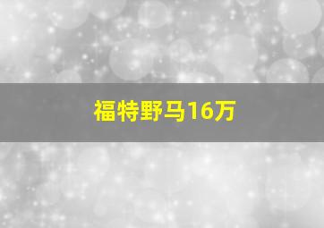 福特野马16万