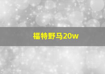 福特野马20w