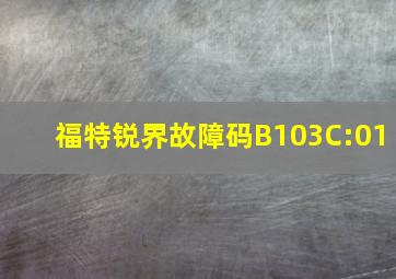 福特锐界故障码B103C:01