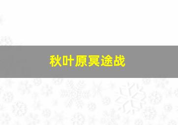 秋叶原冥途战