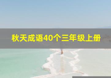 秋天成语40个三年级上册