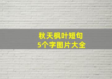 秋天枫叶短句5个字图片大全